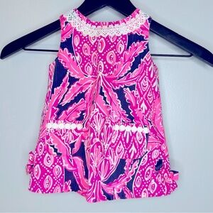 Lilly Pulitzer Baby Shift Dress Coco Safari‎ Bright Navy & Pink 12-18 Months